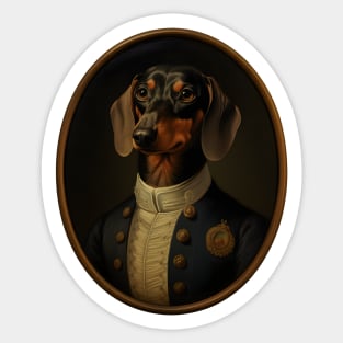 Victorian Noble Dachshund - Oil Painting Style Sticker